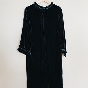 Boden Adora Velvet Shift Dress Navy Blue Size 18L NWT